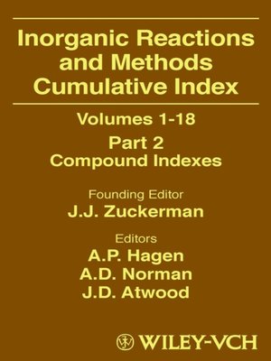 cover image of Inorganic Reactions and Methods, Cumulative Index Volumes 1-18, Part 2